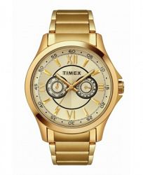 Timex Traditional Men's Gold-Tone Stainless Steel Bracelet Watch 43.5mm