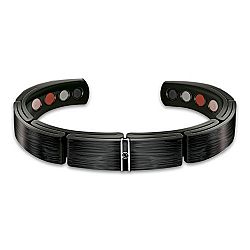 Ultra Performance Men's Black Ion-Plated Bracelet Featuring A Unique Folded-Link Design