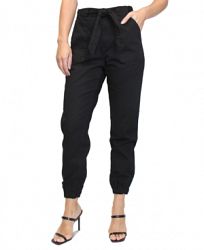 Almost Famous Juniors' High-Rise Tie-Front Joggers