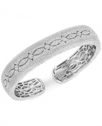 Diamond Filigree Pattern Cuff Bracelet (1/2 ct. t. w. ) in Sterling Silver