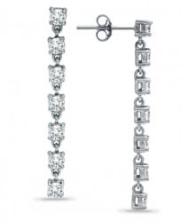 Giani Bernini Cubic Zirconia Linear Drop Earrings in Sterling Silver, Created for Macy's