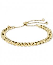 Curb Chain Bolo Bracelet in 18k Gold Plate Over Sterling Silver or Sterling Silver