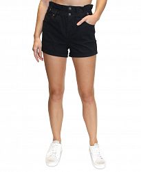 Almost Famous Juniors' High-Rise Paperbag-Waist Jean Shorts