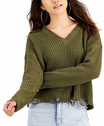 Planet Gold Juniors' Deconstructed Chenille Sweater