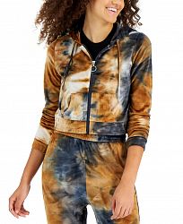 Planet Gold Juniors' Tie-Dyed Cropped Hoodie