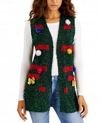 Hooked Up by Iot Juniors' Holiday Tinsel Vest