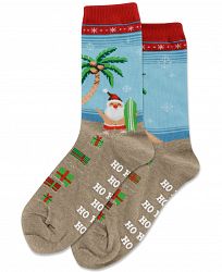 Hot Sox Surfing Santa Crew Socks