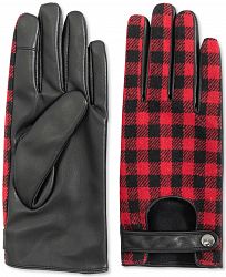 Inc International Concepts Buffalo-Plaid Driver Gloves, Created for Macy's