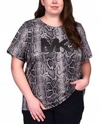 Michael Michael Kors Plus Size Cotton Printed Logo T-Shirt