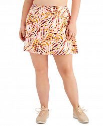 Ideology Plus Size Printed Tiered Skort, Created for Macy's
