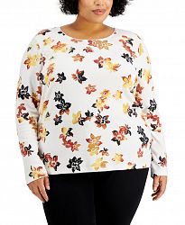 Karen Scott Plus Size Ombre Floral Top, Created for Macy's