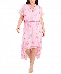 1. state Trendy Plus Size Printed High-Low Dress