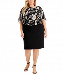 Connected Plus Size Printed-Popover Dress
