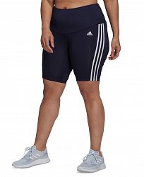 adidas Plus Size Striped Bike Shorts