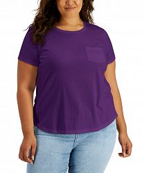 Style & Co Plus Size Cotton Pocket T-Shirt, Created for Macy's