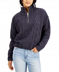 Hooked Up by Iot Juniors' Chenille Cable-Knit Sweater