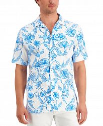 Alfani Men's Regular-Fit Stretch Floral-Print Camp Shirt, Created for Macy's