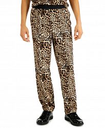 Inc International Concepts Men's Regular-Fit Leopard-Print Track Pants, Created for Macy's