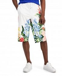 Inc International Concepts Men's Regular-Fit Tropical Floral-Print Ponte-Knit 16" Drawstring Shorts, Created for Macy's