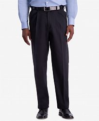 Haggar Men's W2W Pro Relaxed-Fit Performance Stretch Non-Iron Pleated Casual Pants