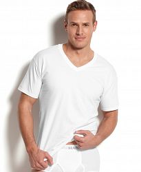 Hanes Men's Platinum FreshIQ Underwear, 5 Pack V-Neck Undershirts