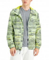 Alfani Men's Regular-Fit Water-Resistant Broken Stripe Hooded Jacket, Created for Macy's