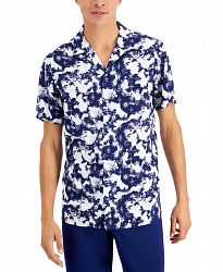Inc International Concepts Men's Regular-Fit Tie-Dyed Celestial-Print Camp Shirt, Created for Macy's