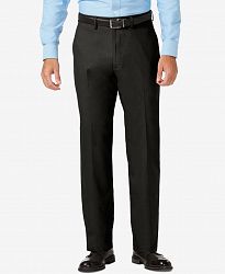 J. m. Haggar Sharkskin Classic-Fit Flat Front Premium Flex Waistband Dress Pants