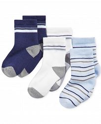 First Impressions Baby Boys 3-Pk. Striped Crew Socks, Created for Macy's
