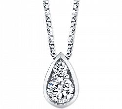 Diamond Pear 18" Pendant Necklace (1/4 ct. t. w. ) in 14k White Gold