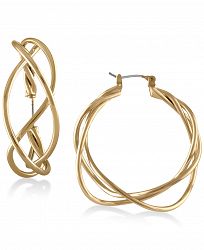 Rachel Rachel Roy Gold-Tone Twisted 1-1/2" Wire Hoop Earrings