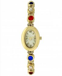Charter Club Women's Gold-Tone Crystal & Multicolor Imitation Pearl Bracelet Watch 30mm, Created for Macy's