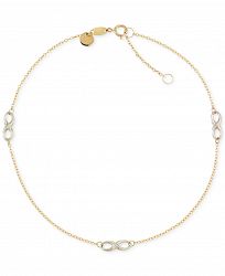 Two-Tone Infinity Design Anklet in 14k Gold and 14k White Gold