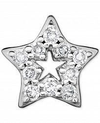 Diamond Accent Star Single Stud Earring in 14k White Gold