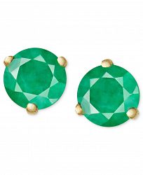 14k Gold Earrings, Emerald Stud (3/4 ct. t. w. )