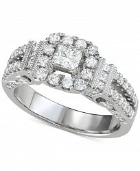 Princess Halo Engagement Ring (1-3/8 ct. t. w. ) in 14k White gold