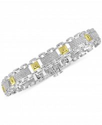Men's Diamond Two-Tone Bracelet (1/2 ct. t. w. ) in Sterling Silver & 18k Gold-Plate