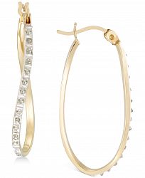 Giani Bernini Diamond Accent Twist Hoop Earrings in 18k Gold-Plated Sterling Silver, Created for Macy's