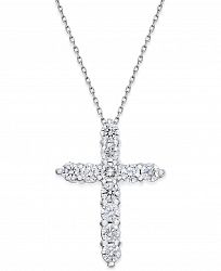 Diamond Cross Pendant Necklace (1-1/2 ct. t. w. ) in 14k White Gold