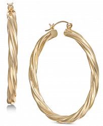 Large Twist Hoop Earrings in 14k Gold