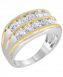 Men's Diamond Double Row Ring (2 ct. t. w. ) in 10k Gold & White Gold