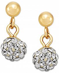 Crystal Drop Earrings in 14k Gold