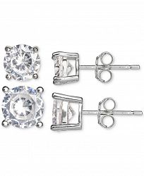 Giani Bernini 2-Pc. Set Cubic Zirconia Stud Earrings in Sterling Silver, Created for Macy's