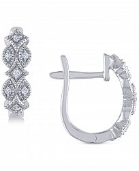 Diamond Vintage-Inspired Huggie Hoop Earrings (1/10 ct. t. w. ) in Sterling Silver