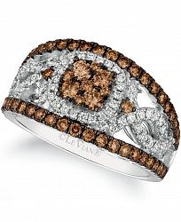 Le Vian Chocolatier Chocolate Diamond (1 ct. t. w. ) & Vanilla Diamond (1/3 ct. t. w. ) Statement Ring in 14k White Gold