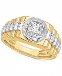 Men's Diamond Two-Tone Ring (1/4 ct. t. w. ) in 10K Gold & White Gold