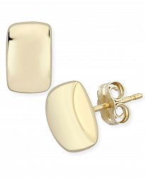 Modern Rectangle Stud Earrings Set in 14k Yellow Gold