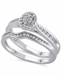 Certified Diamond (1/4 ct. t. w. ) Bridal Set in 14K White Gold