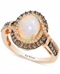 Le Vian Chocolatier Opal (1-1/5 ct. t. w. ) and Diamond (1/2 ct. t. w. ) Ring in 14k Rose Gold, Created for Macy's