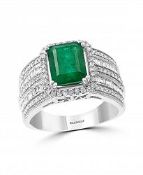 Effy Emerald (2 1/5 ct. t. w. ) and Diamond (1/2 ct. t. w. ) Ring in 14K White Gold